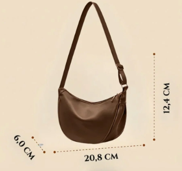 Léa | Sac Bandoulière Demi-Lune Minimaliste