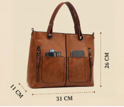 Amandine | Sac Cabas Multi-Poches Cuir Vintage