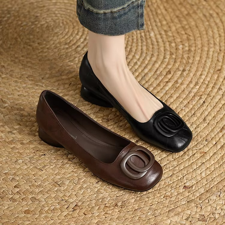 Valérie | Ballerines Carrées à Ornement