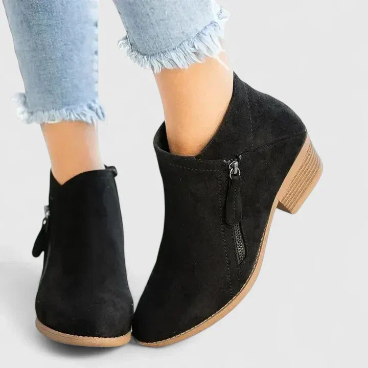 Héloïse | Bottines Suédées Zip Élégant