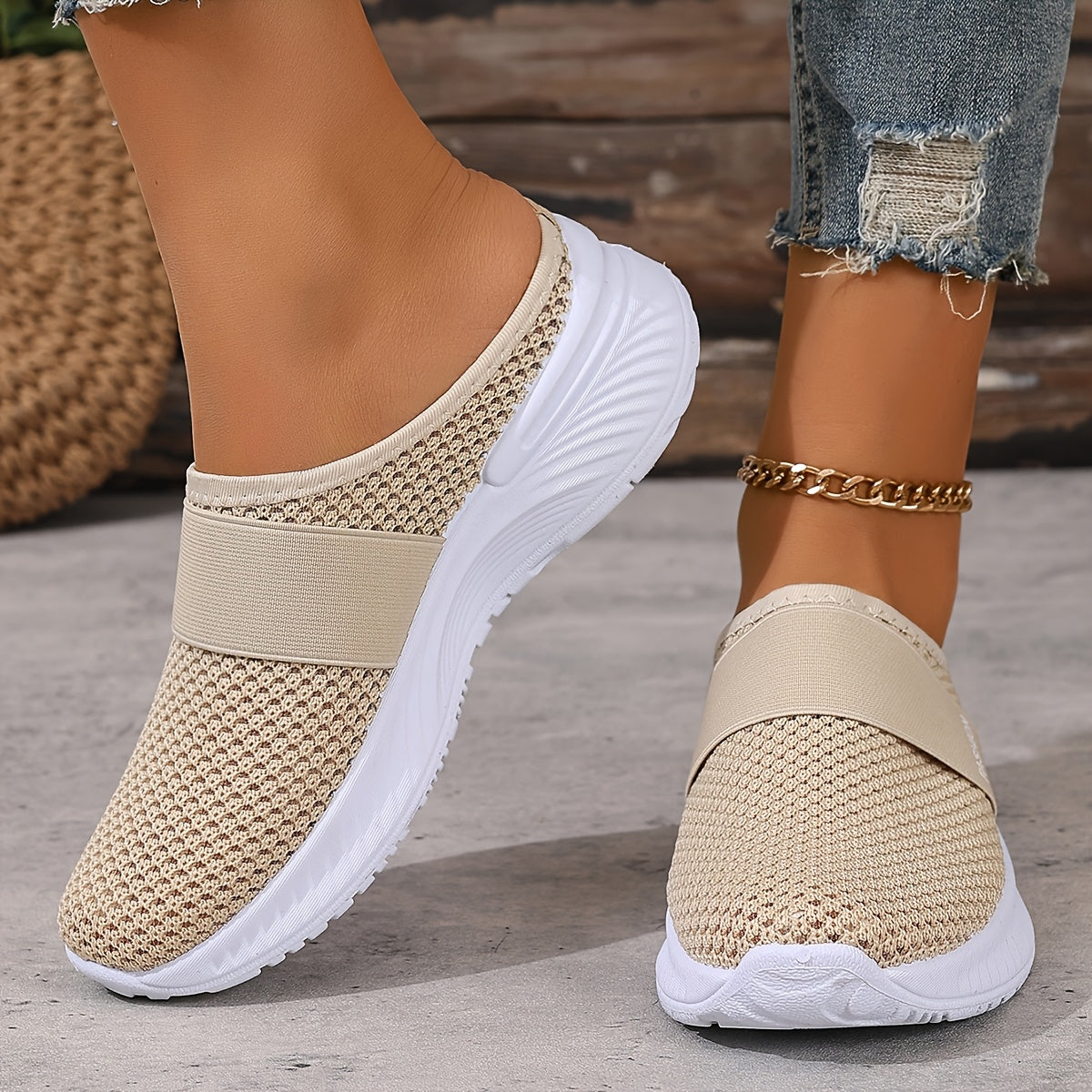 Nicole | Baskets Mules Mesh Respirant
