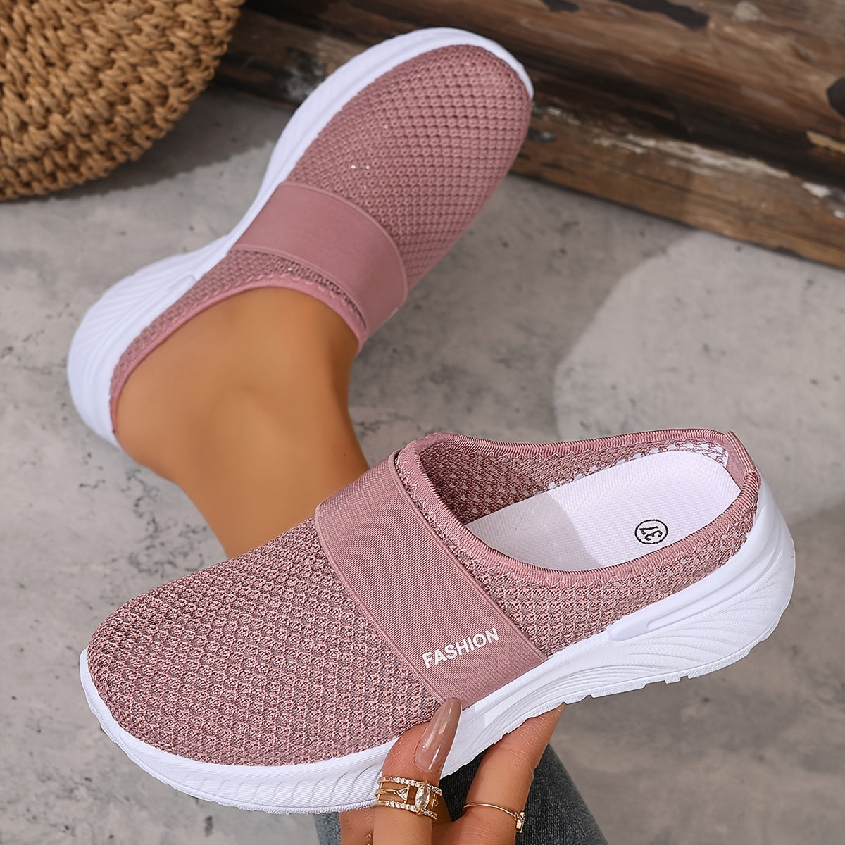 Nicole | Baskets Mules Mesh Respirant