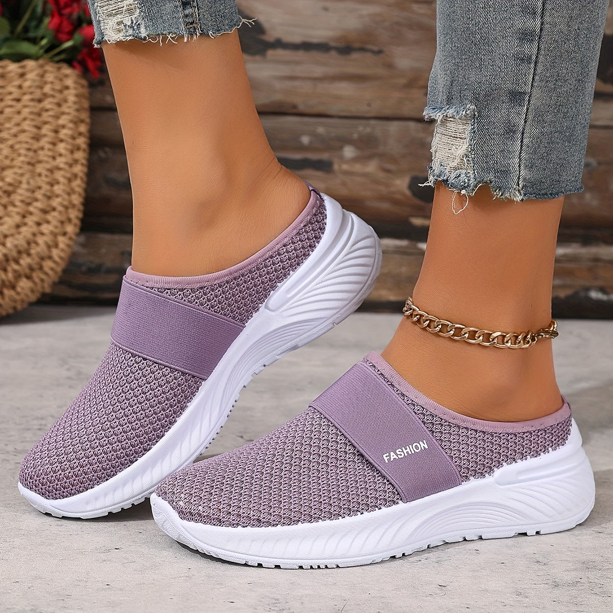 Nicole | Baskets Mules Mesh Respirant