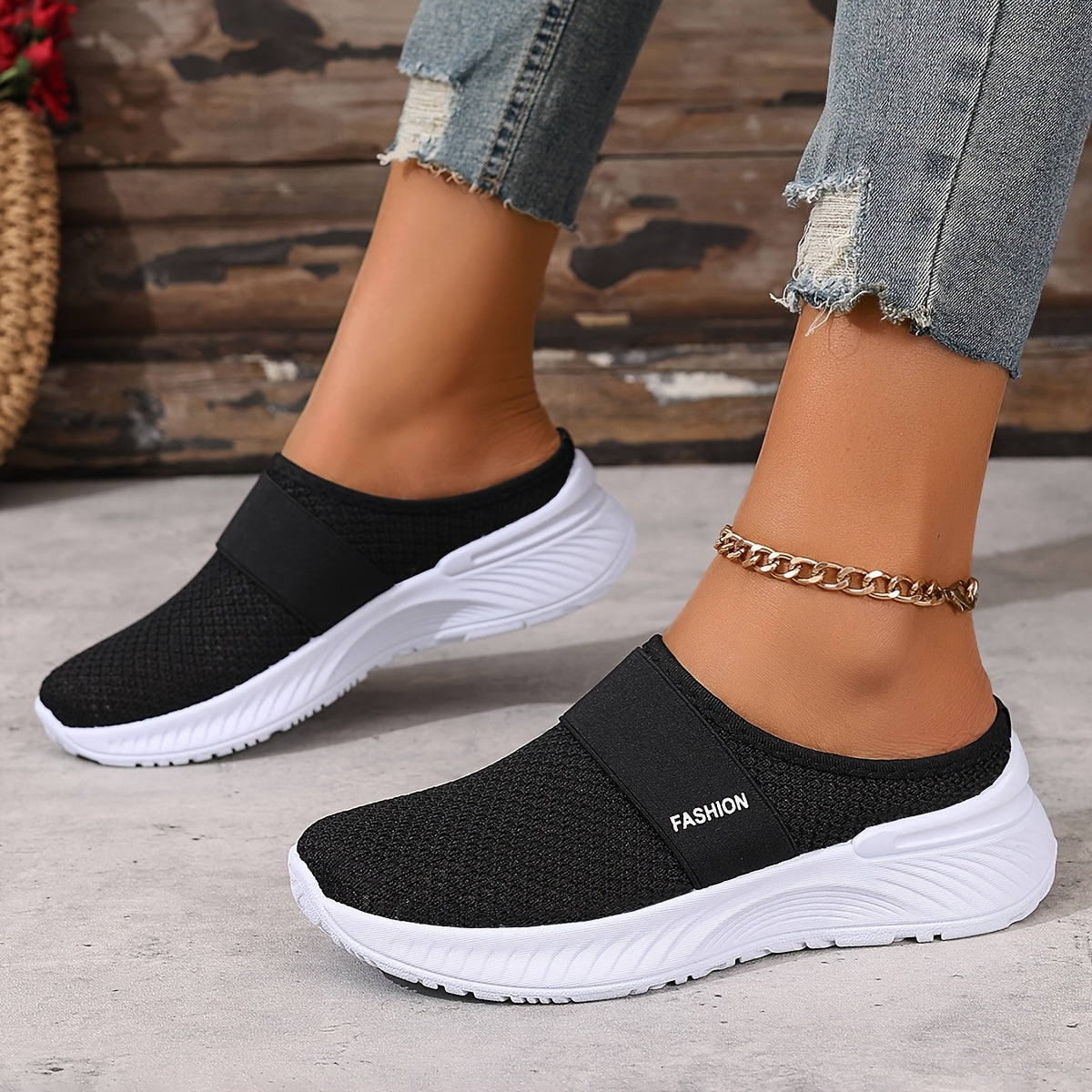 Nicole | Baskets Mules Mesh Respirant