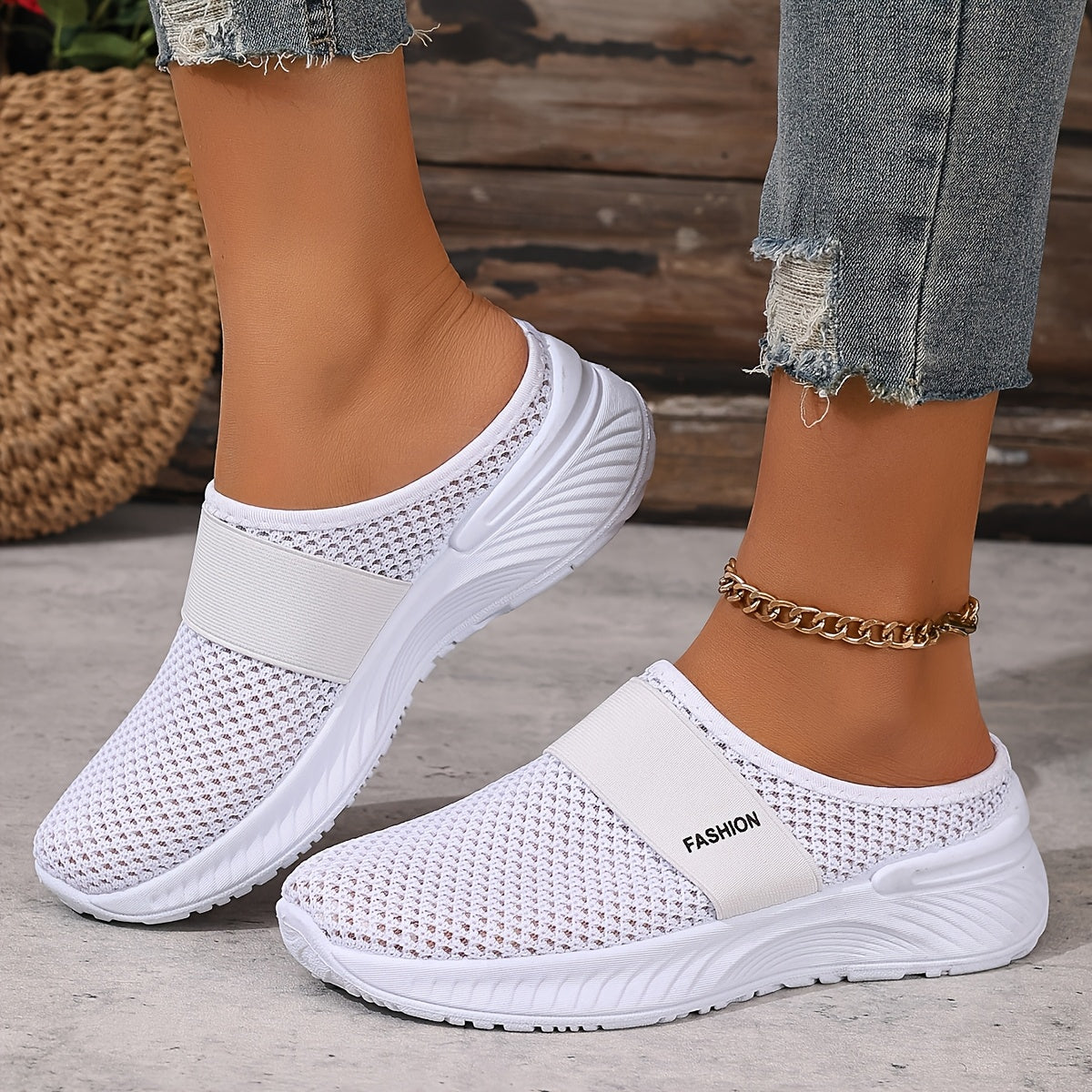 Nicole | Baskets Mules Mesh Respirant