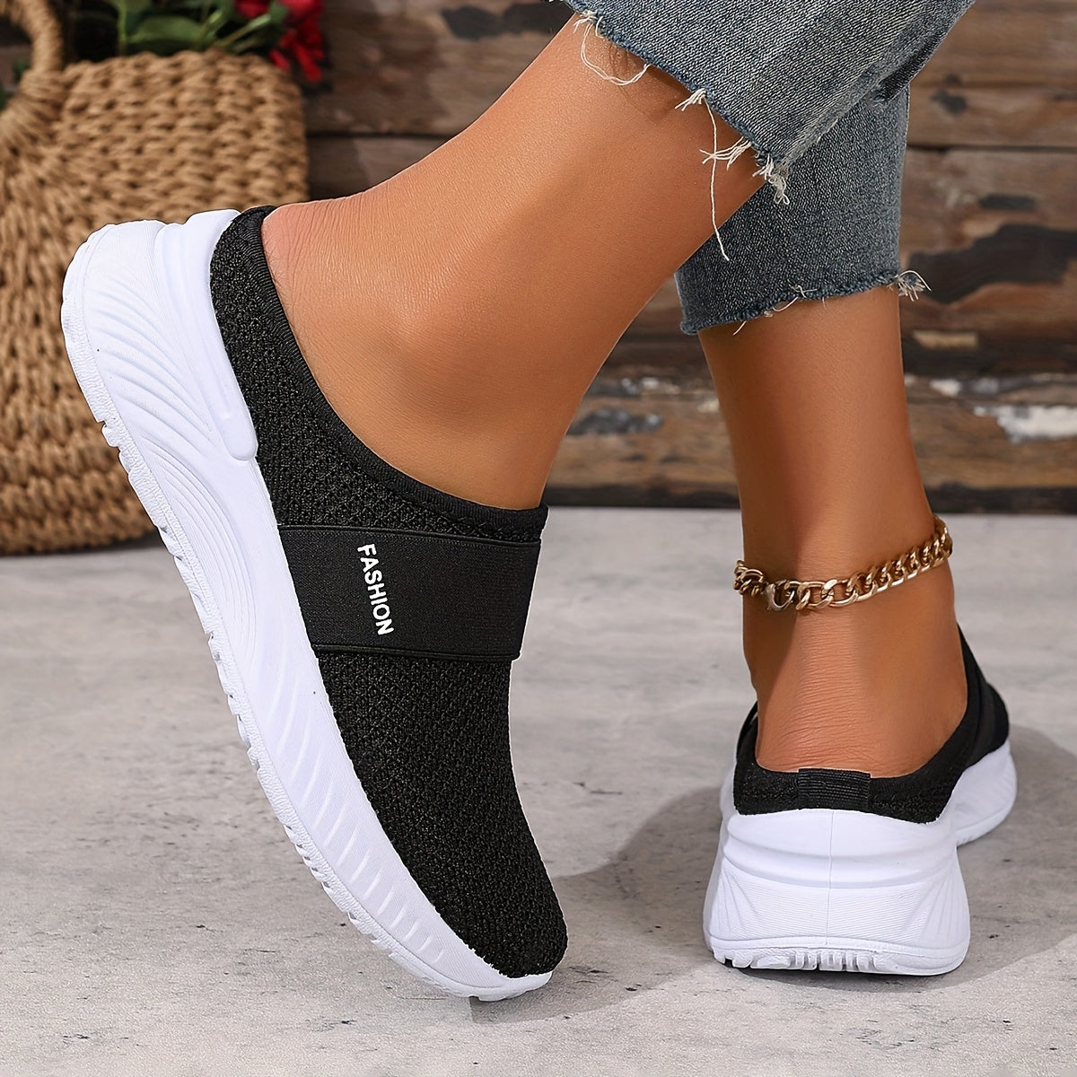 Nicole | Baskets Mules Mesh Respirant