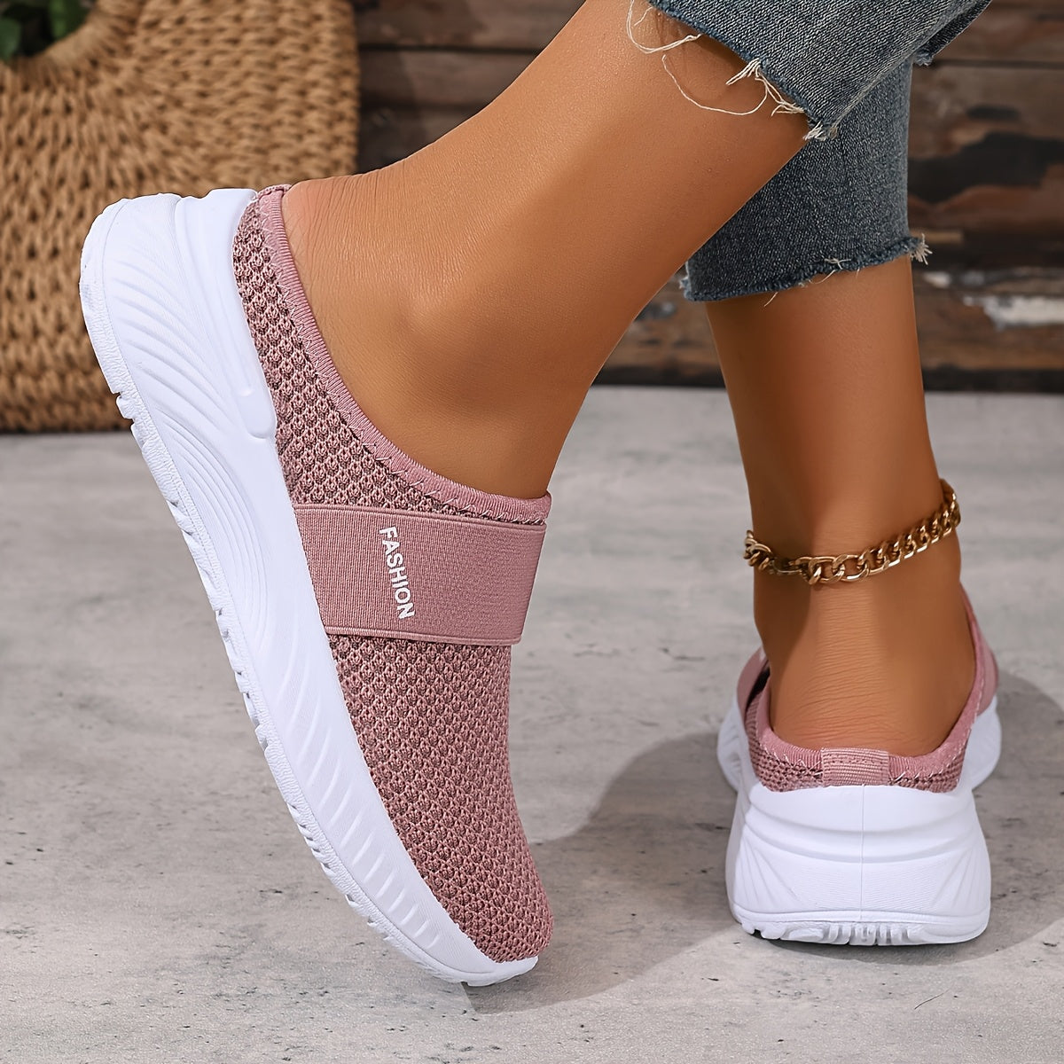 Nicole | Baskets Mules Mesh Respirant