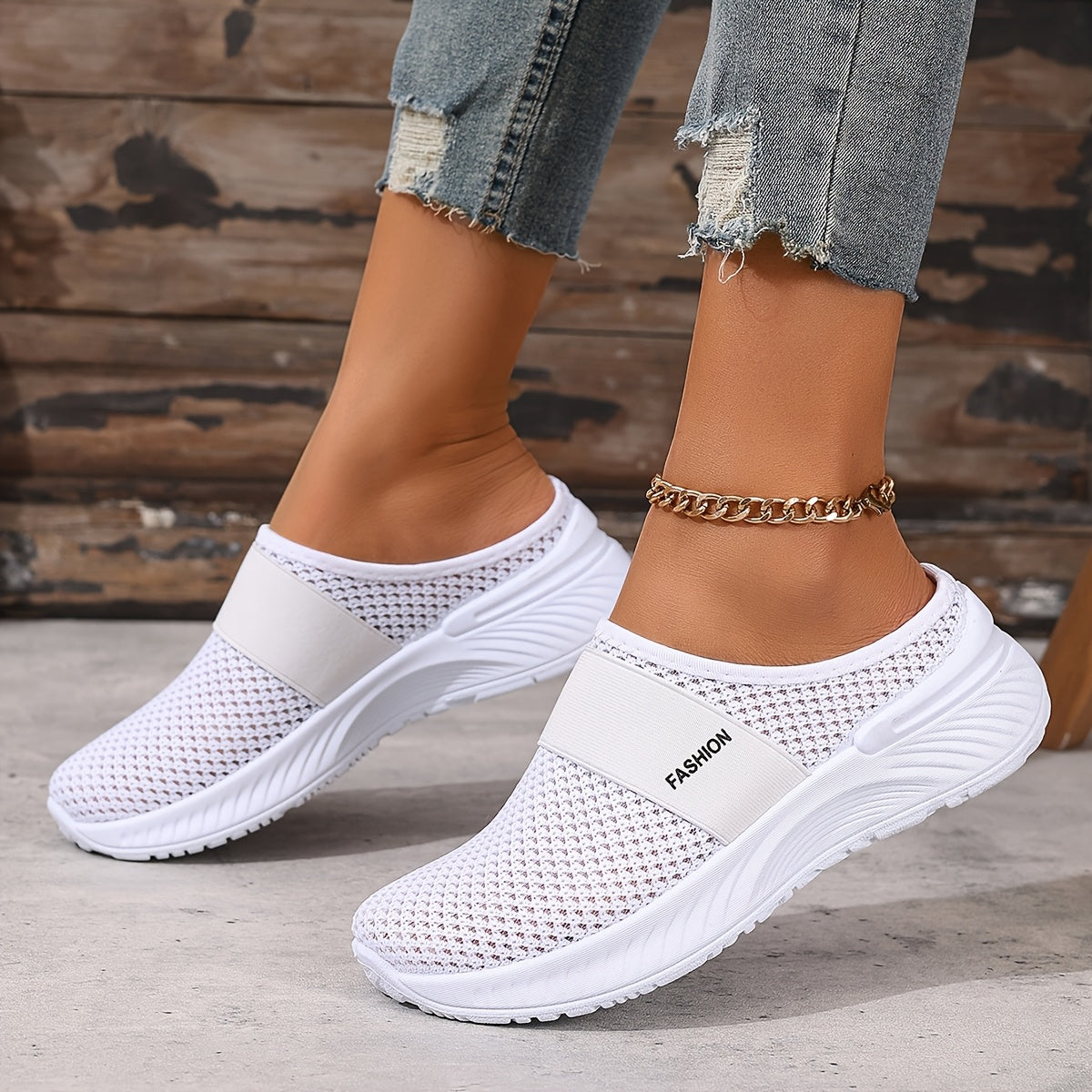 Nicole | Baskets Mules Mesh Respirant