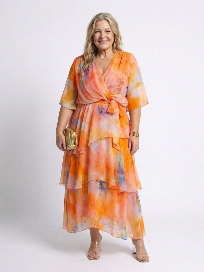 Azura | Robe Maxi Fluide Aquarelle Élégance