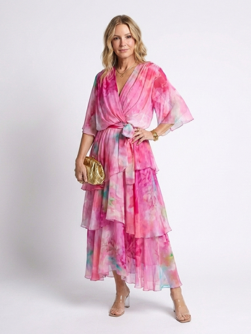 Azura | Robe Maxi Fluide Aquarelle Élégance