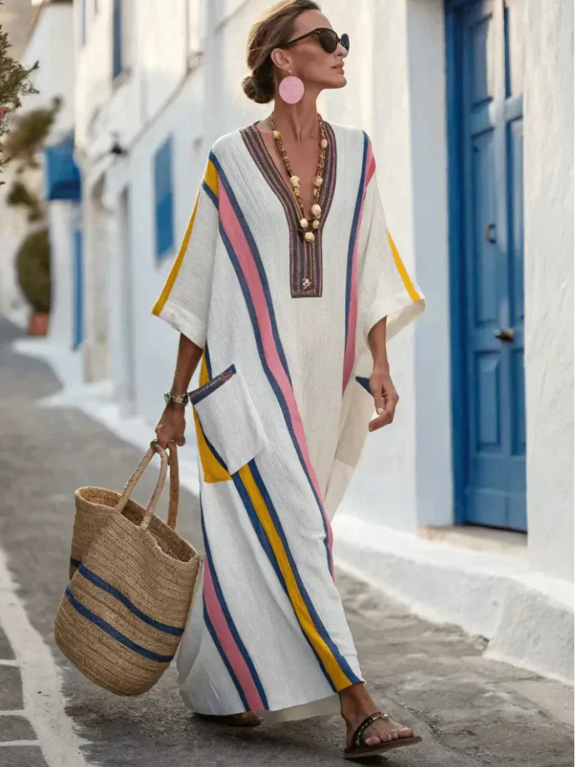 Noemi | Robe maxi et manches mi-longues