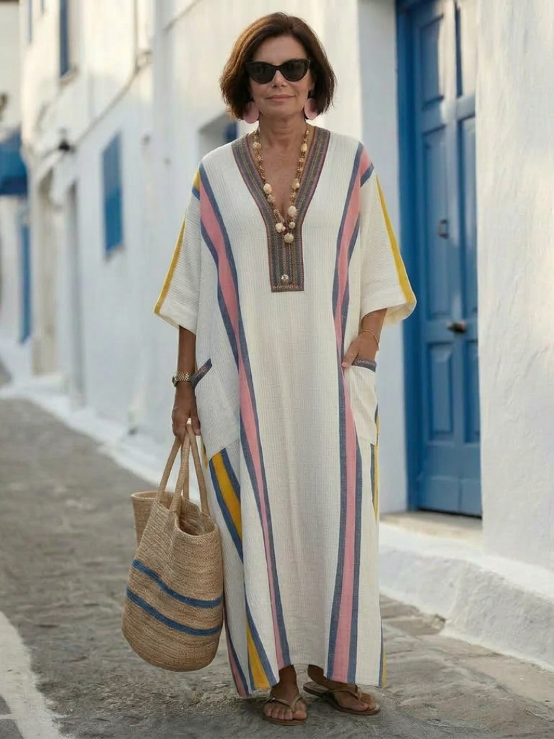 Noemi | Robe maxi et manches mi-longues