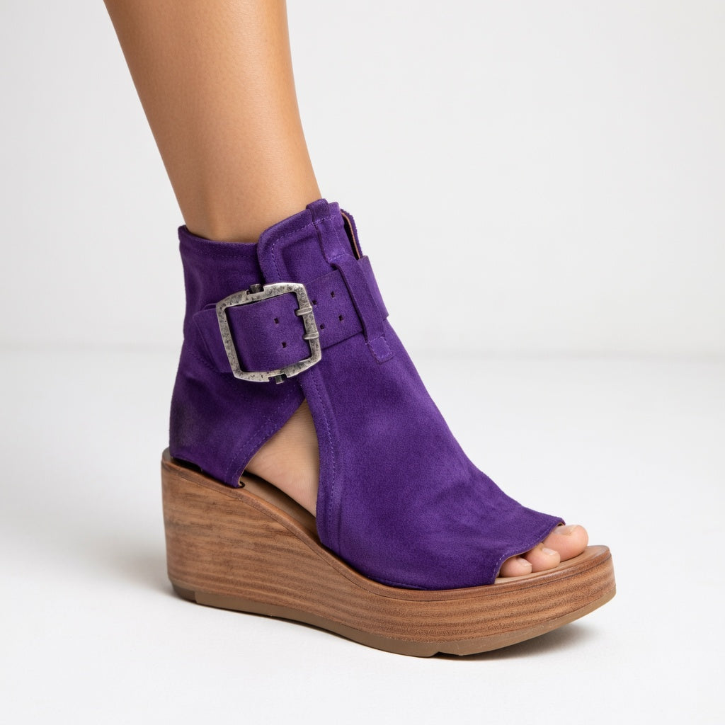 Lila | Bottines compensées ouvertes