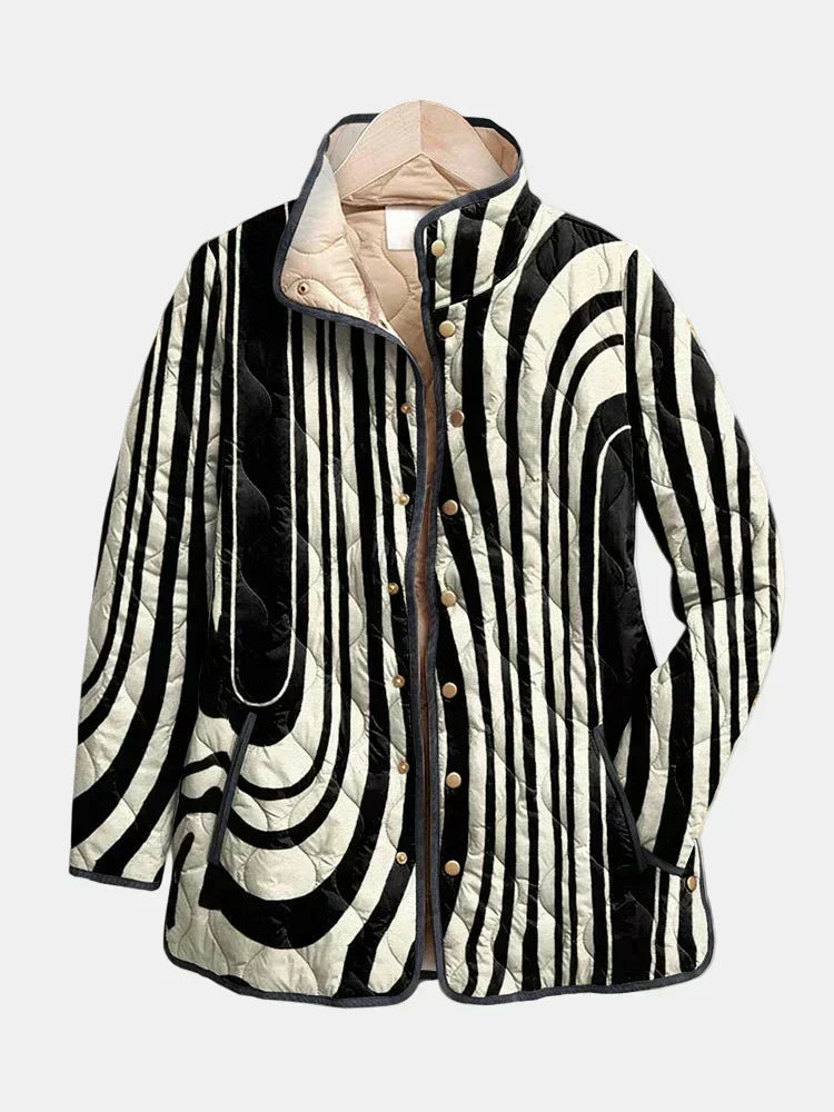 Sylvie | Veste Matelassée Graphique Zébrée