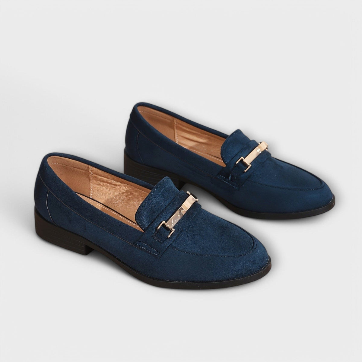Nathalie | Mocassins Daim Chaîne Dorée