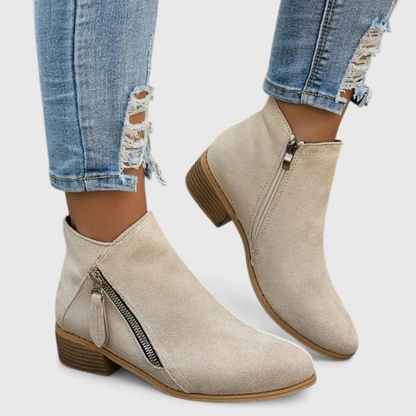 Armelle | Bottines Suédées Zip Latéral
