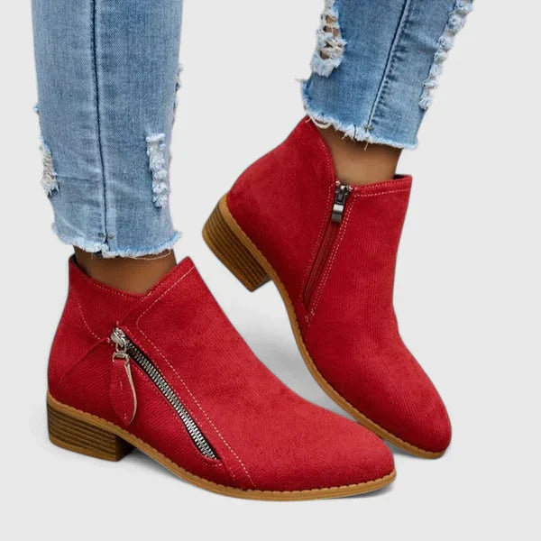 Armelle | Bottines Suédées Zip Latéral