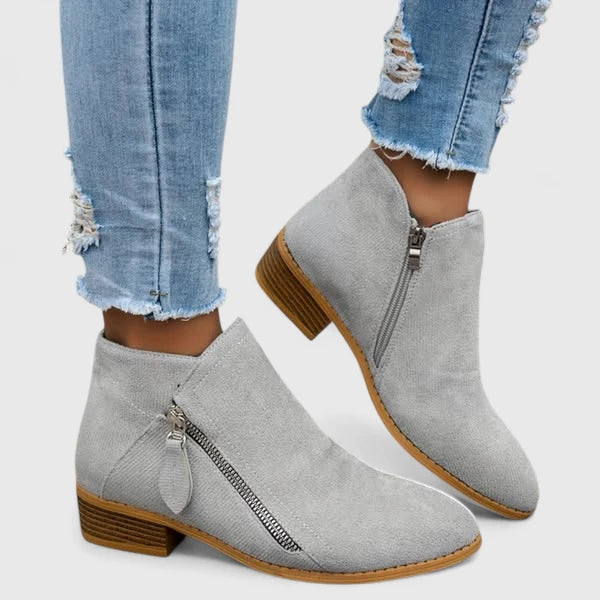 Armelle | Bottines Suédées Zip Latéral
