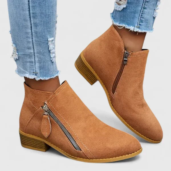 Armelle | Bottines Suédées Zip Latéral
