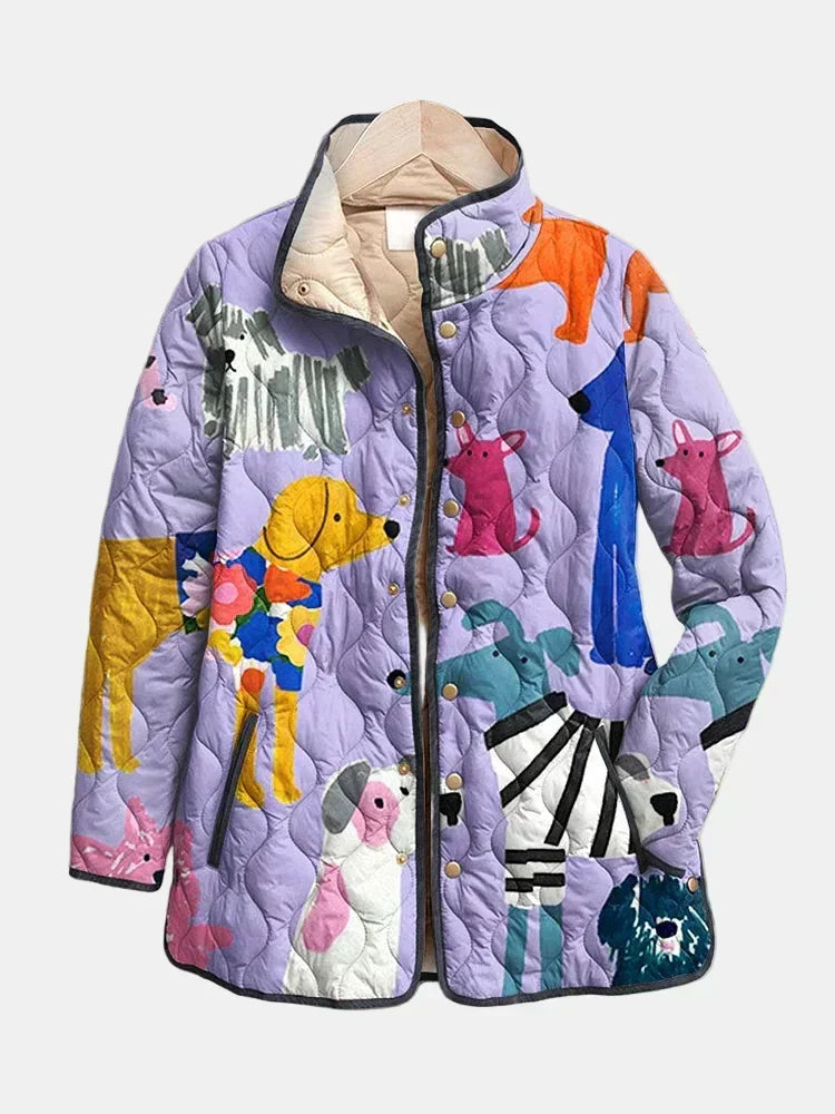 Michèle | Veste Matelassée Petits Chiens