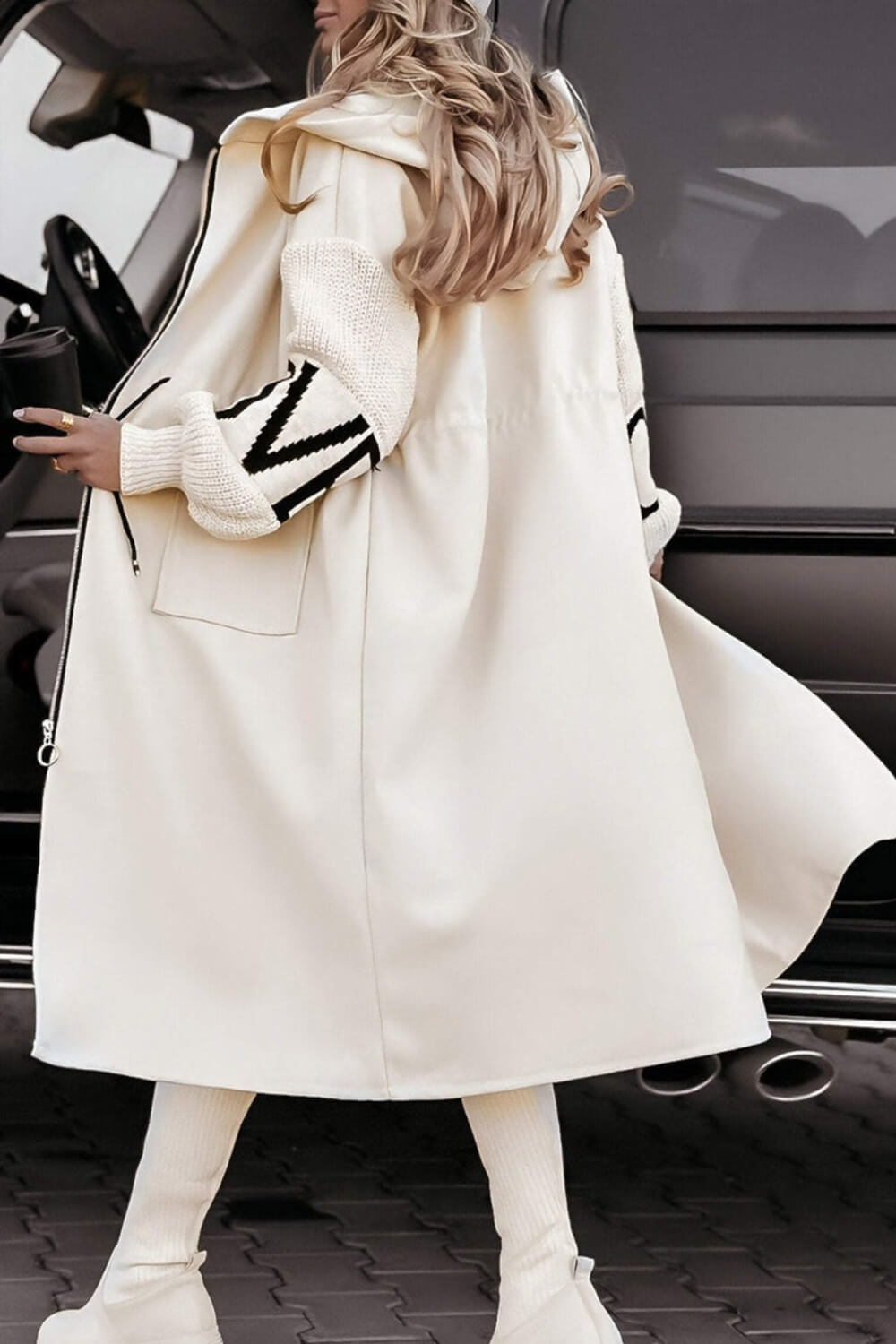 Amélie™ | Manteau Femme avec Manches Tricotées