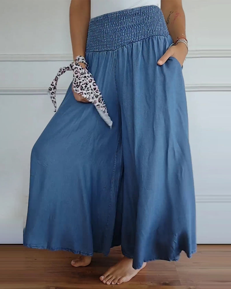 Delphine | Pantalon Large Fluide Romantique