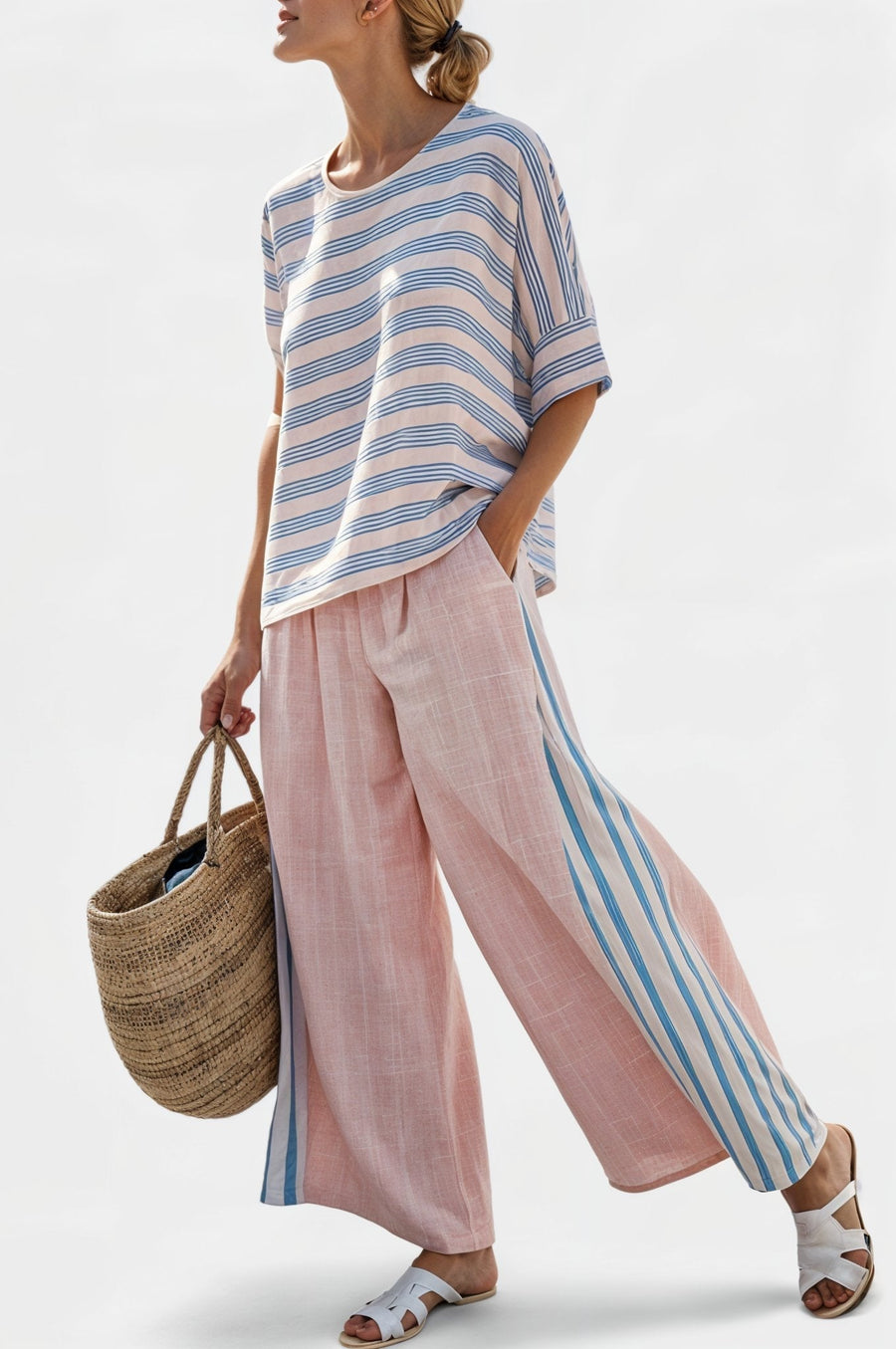 Flaminia - bleu élégant et pantalons doux