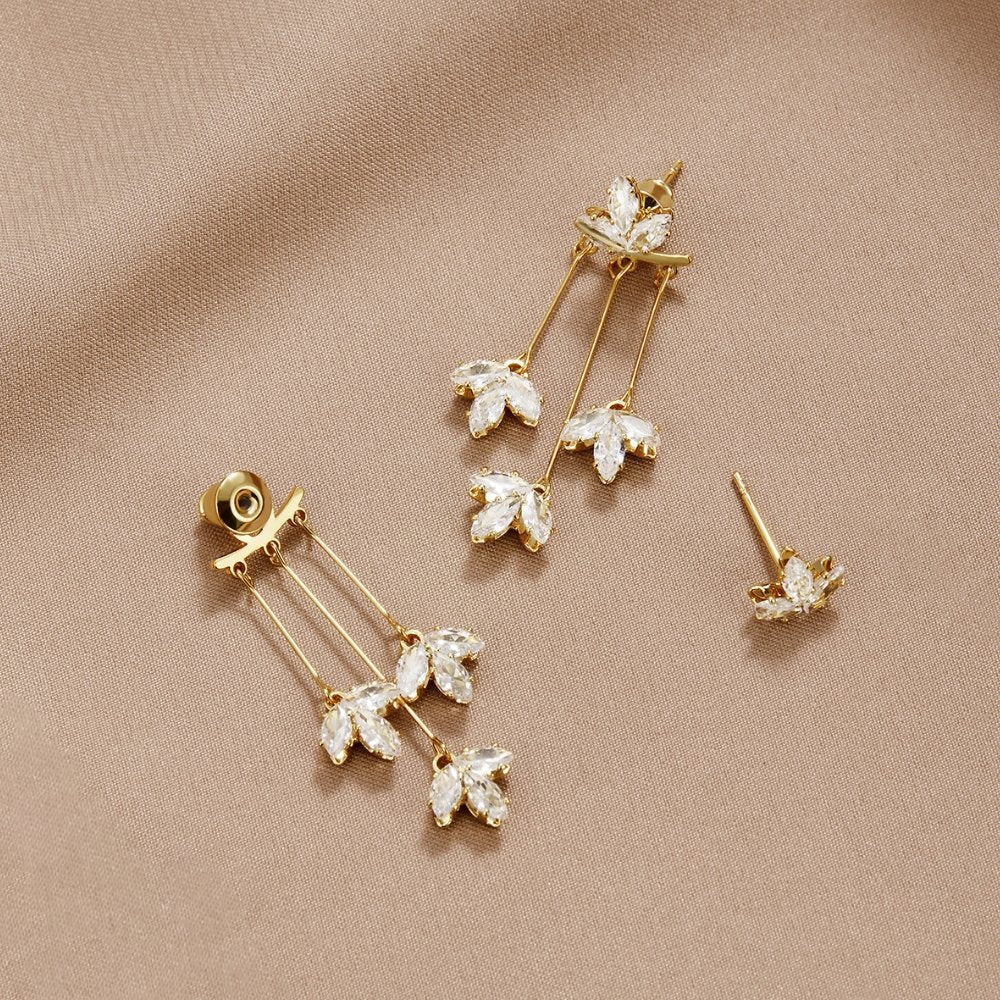 Philomène | Boucles d'Oreilles Feuilles Scintillantes