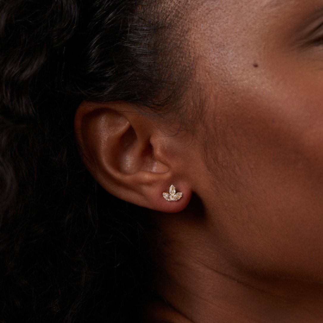 Philomène | Boucles d'Oreilles Feuilles Scintillantes