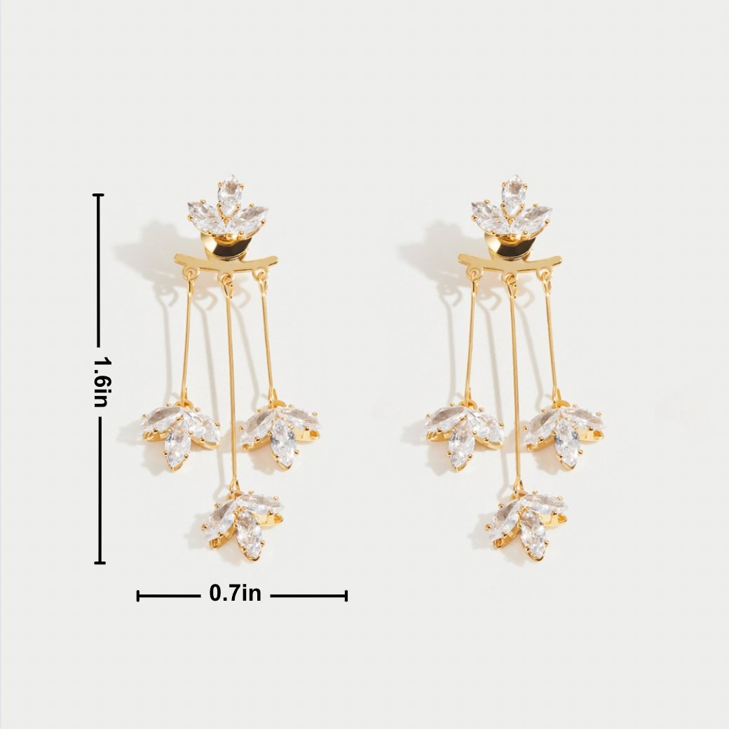 Philomène | Boucles d'Oreilles Feuilles Scintillantes