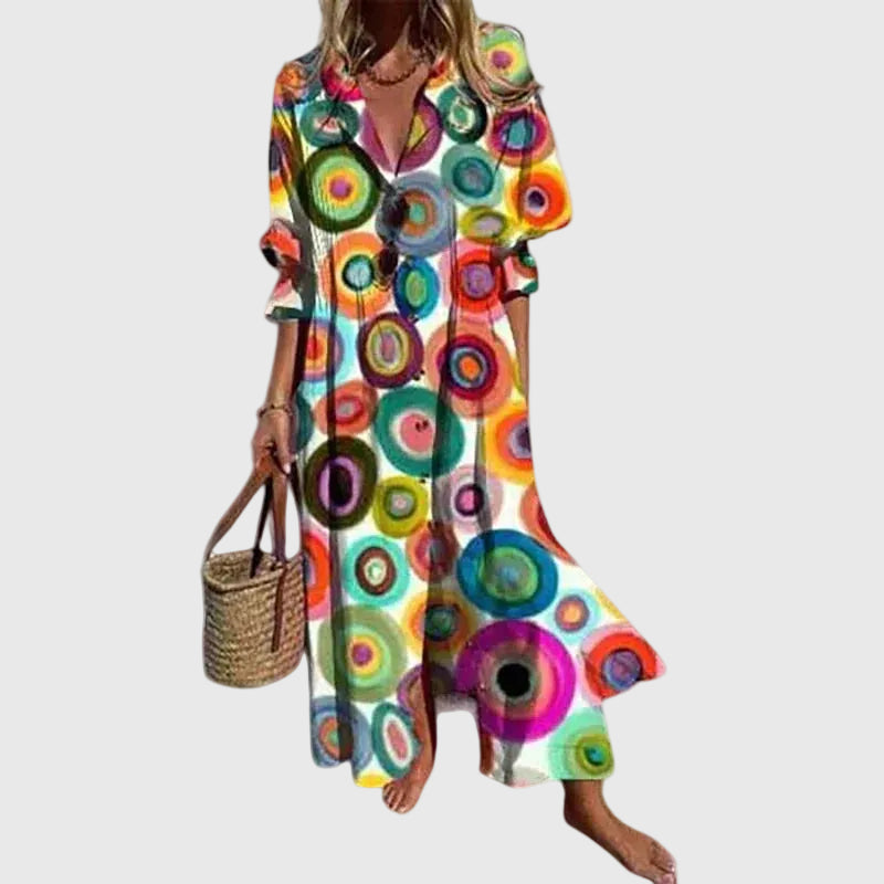 Zariah | Robe Maxi Imprimée Aquarelle