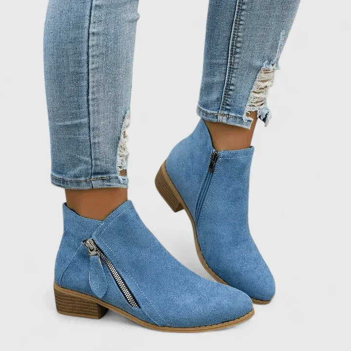 Armelle | Bottines Suédées Zip Latéral