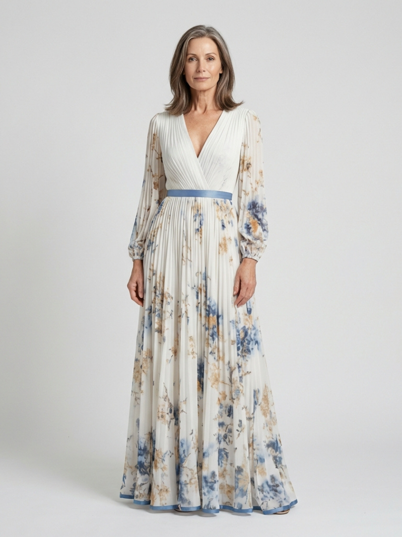 Lavinia | Robe Maxi Fleurie à Manches Longues