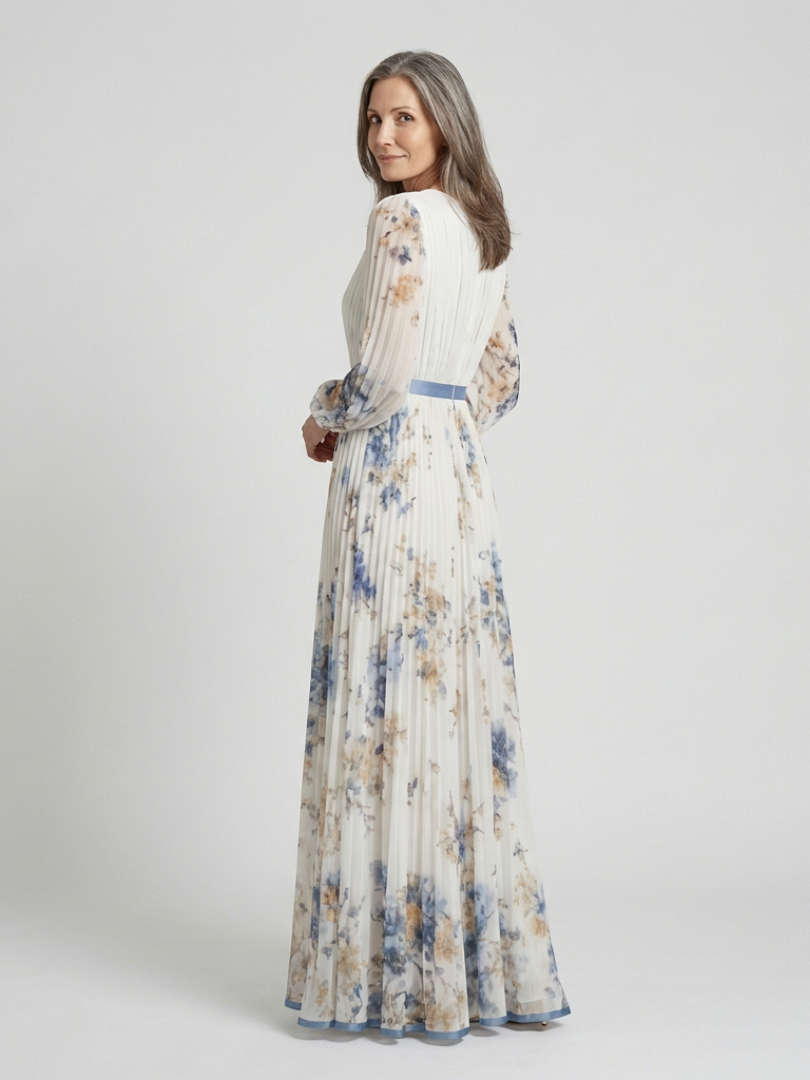 Lavinia | Robe Maxi Fleurie à Manches Longues