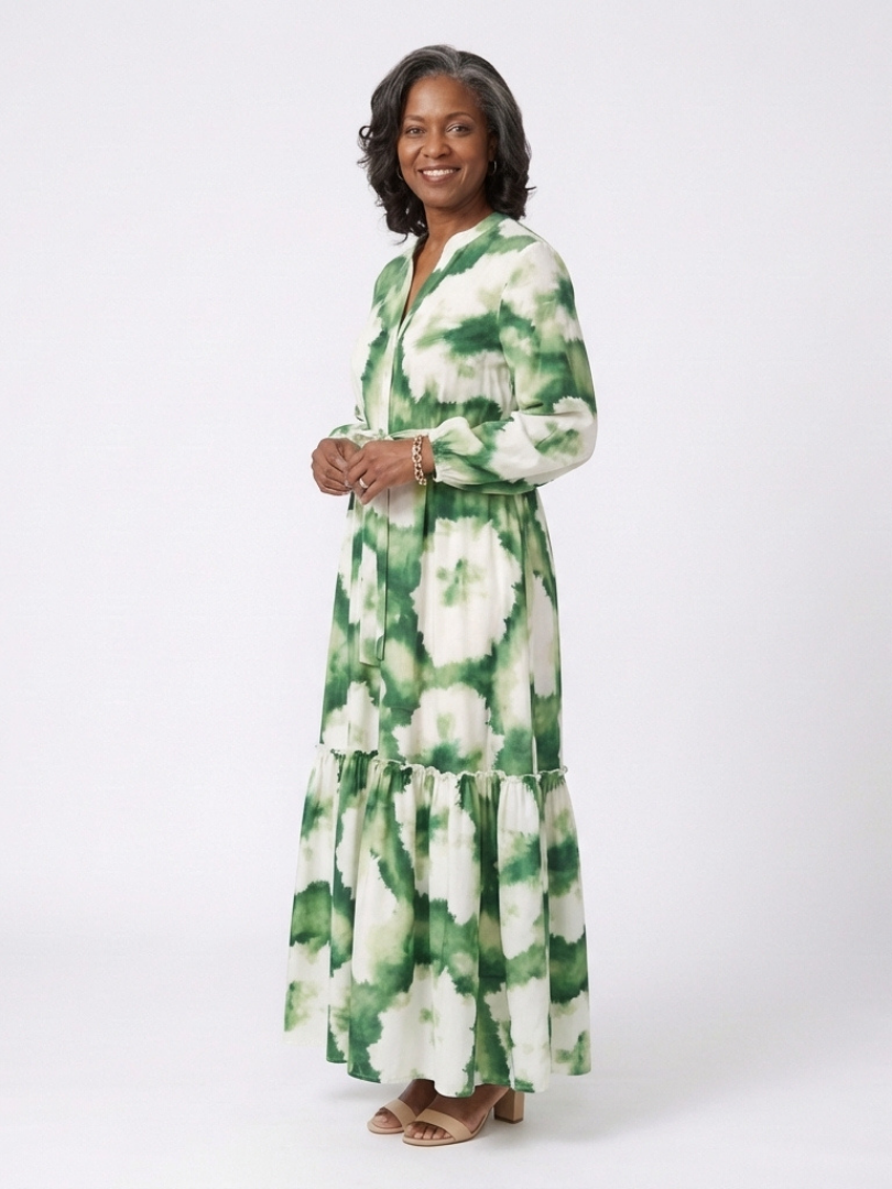 Sabine | Robe Maxi à Manches Longues