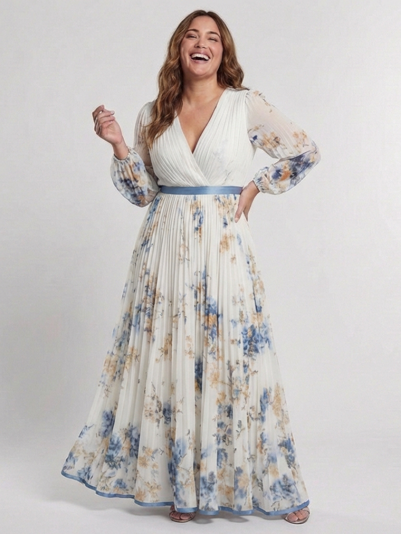 Lavinia | Robe Maxi Fleurie à Manches Longues