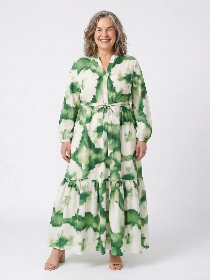 Sabine | Robe Maxi à Manches Longues