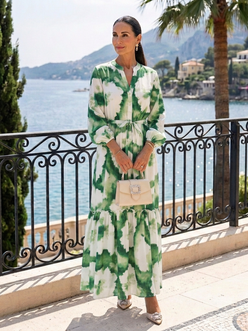 Sabine | Robe Maxi à Manches Longues