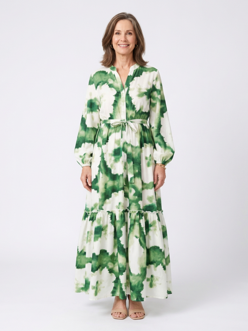 Sabine | Robe Maxi à Manches Longues