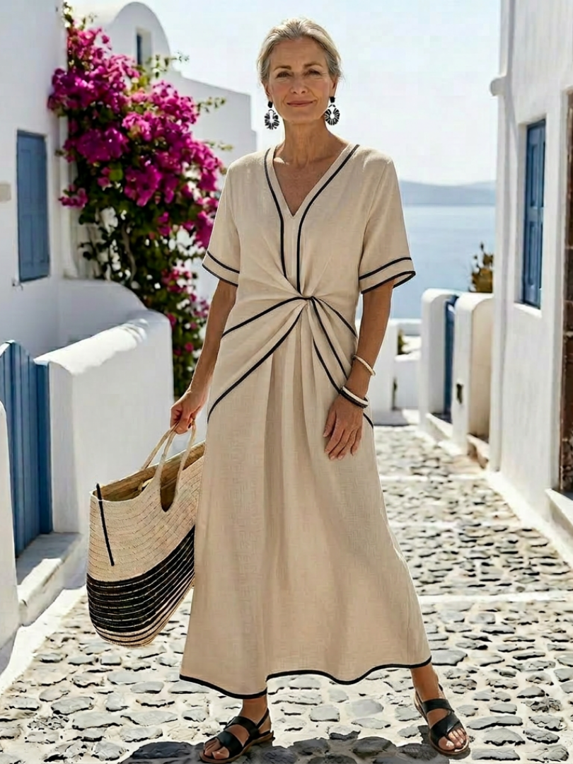 Linnea | Robe midi à manches courtes