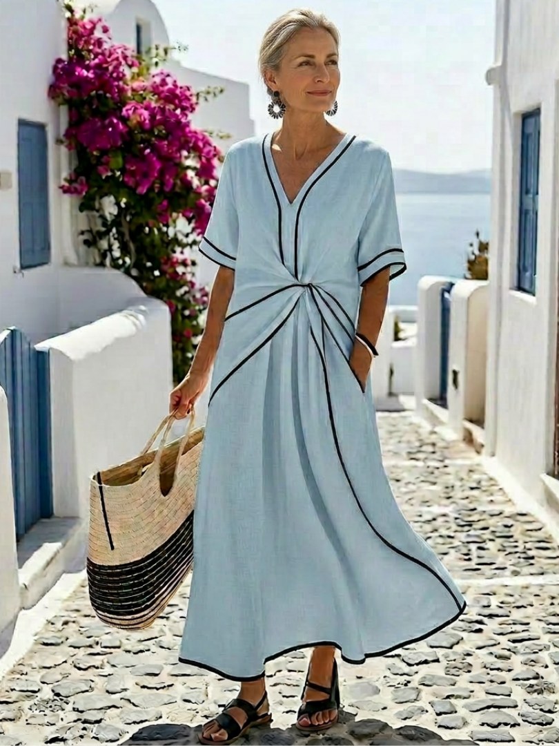 Linnea | Robe midi à manches courtes