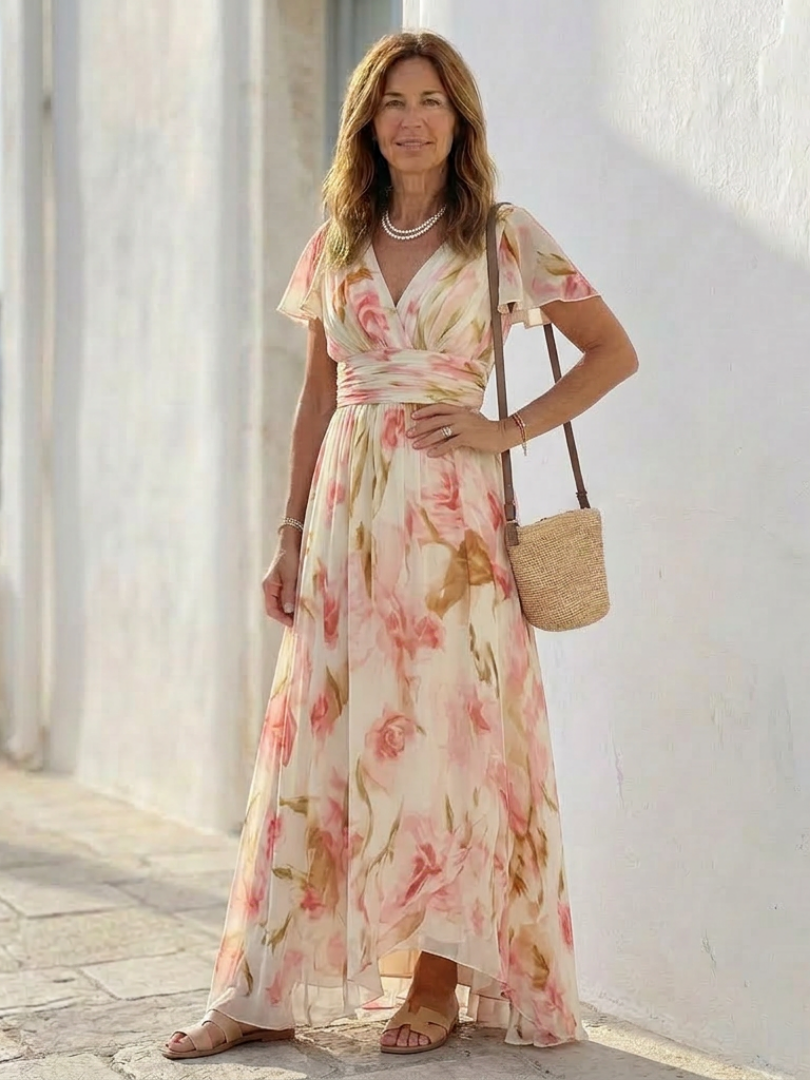 Elara | Robe Maxi Fleurie
