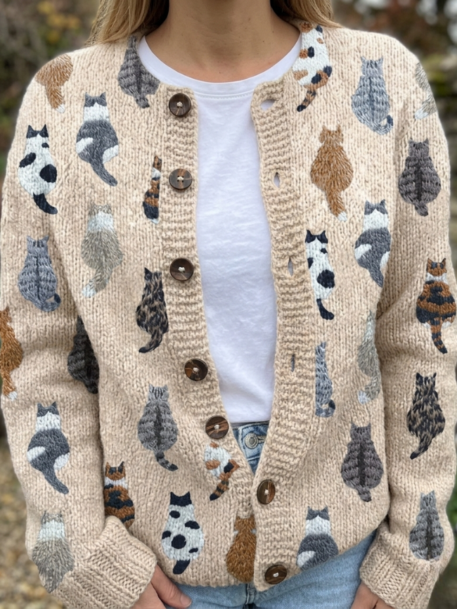 Camille | Cardigan Motif Chats