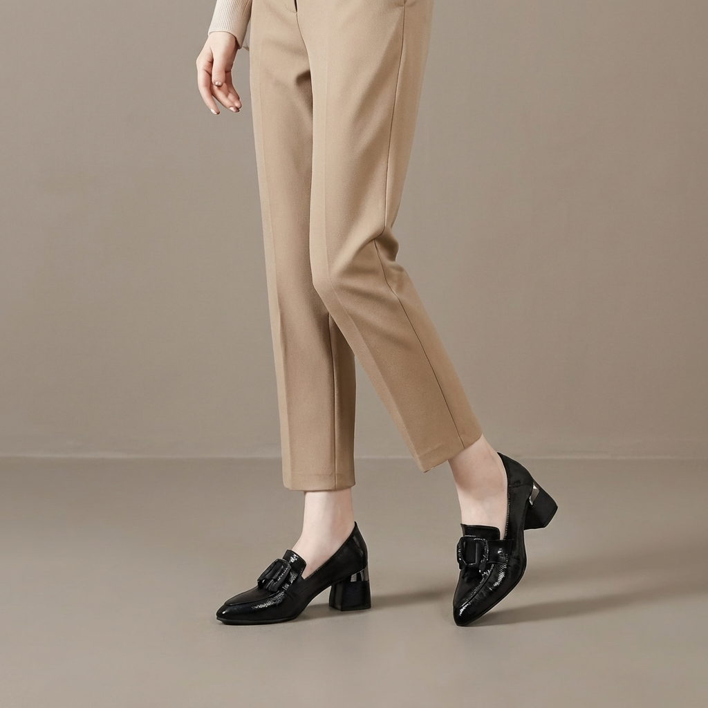 Élise | Mocassins à Talon et Ornement
