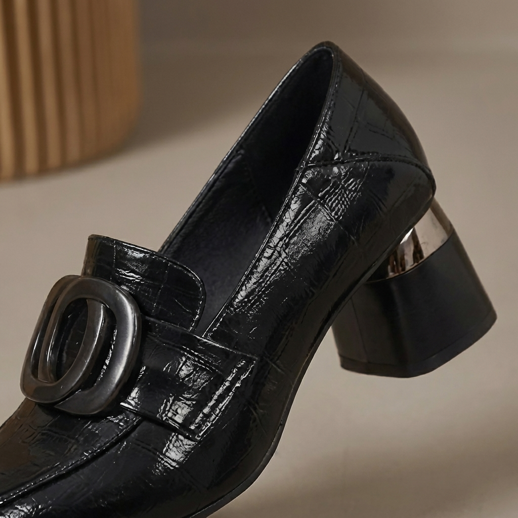 Élise | Mocassins à Talon et Ornement