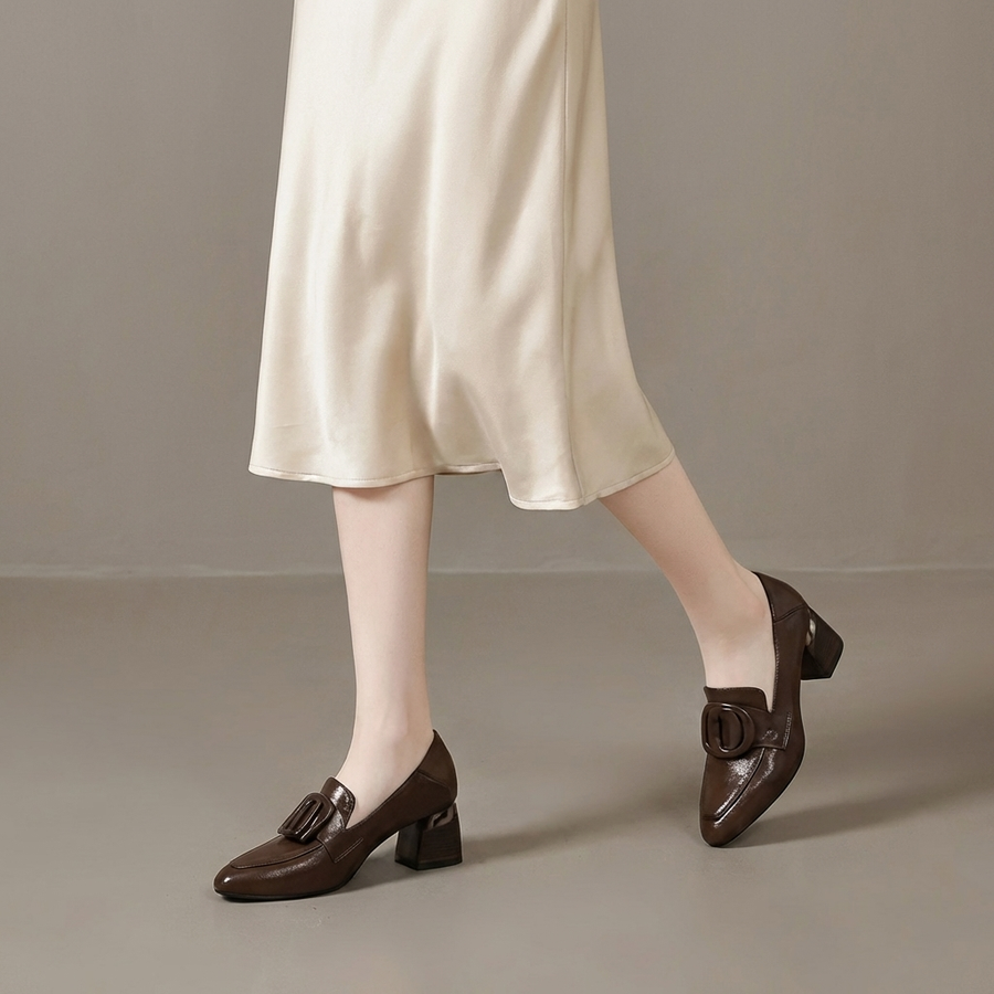 Élise | Mocassins à Talon et Ornement