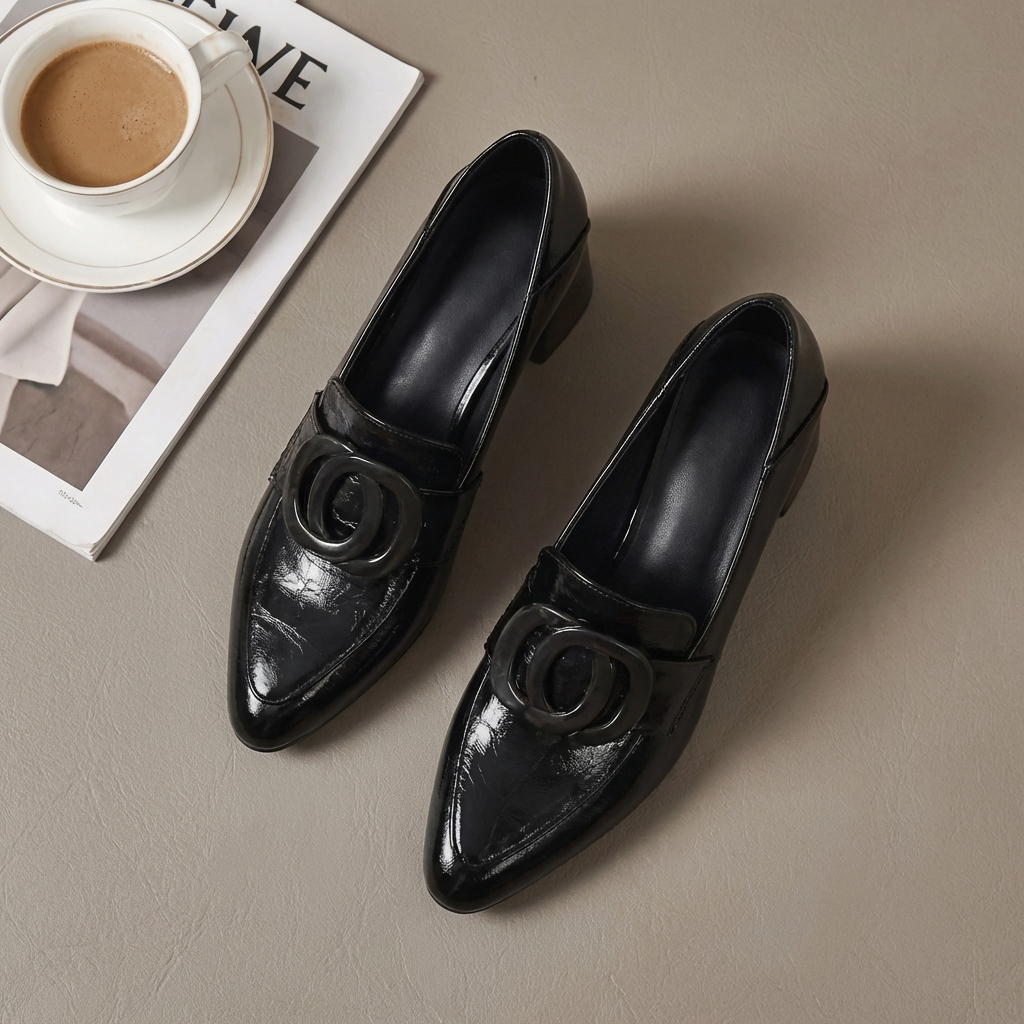 Élise | Mocassins à Talon et Ornement