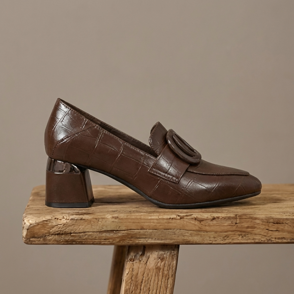 Élise | Mocassins à Talon et Ornement