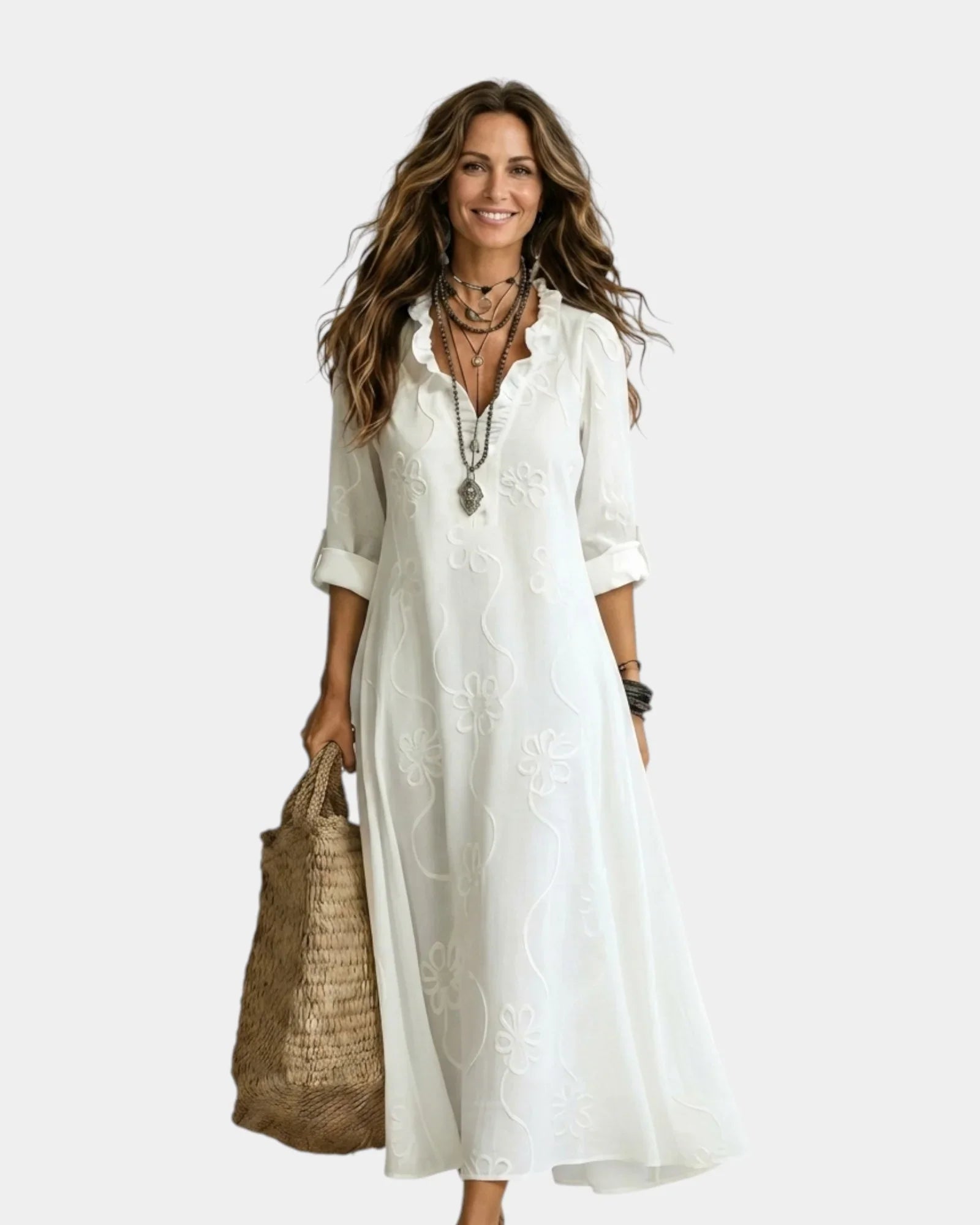 Savina | Robe maxi avec broderie