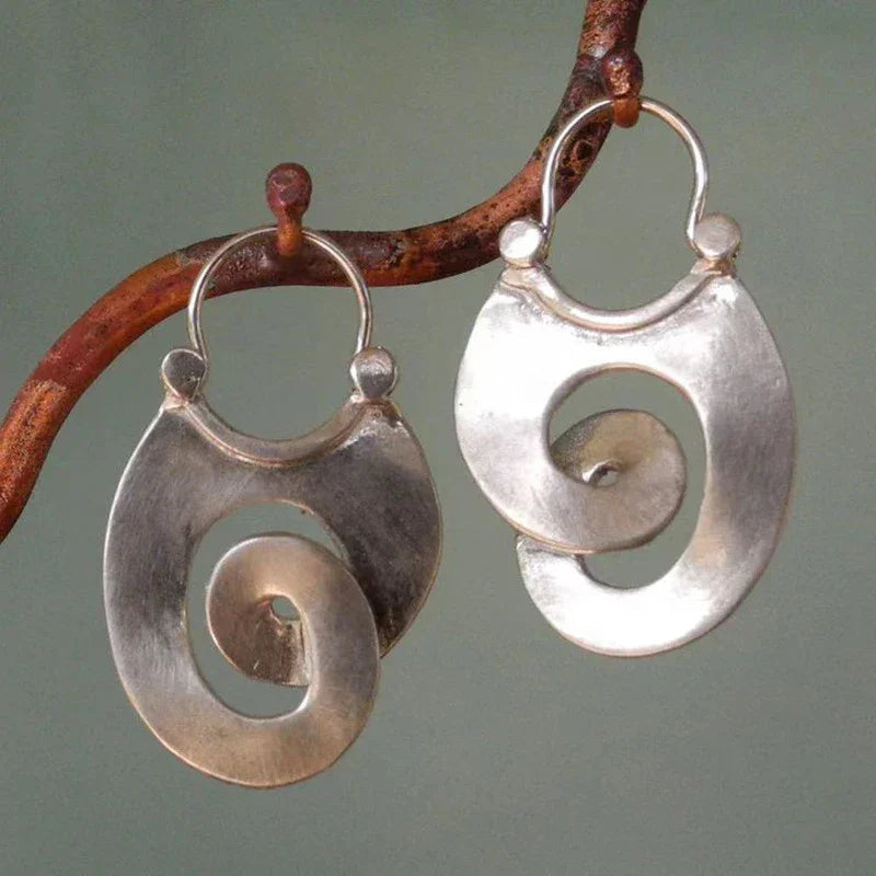 Thaïs | Boucles d'Oreilles Vintage Irégulières en Argent